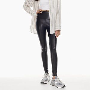 Aritzia Wilfred Free Daria Pant High-waisted Vegan Leather leggings in black